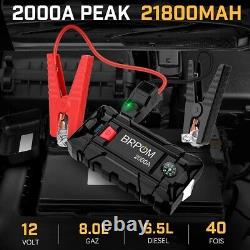 Booster Battery 2000A 21800mAh Portable Jump Starter Car Start LED Lamp