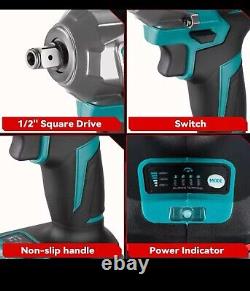 Brushless Cordless Impact Wrench with 2x Batteries & 1200Nm Impact Wrench