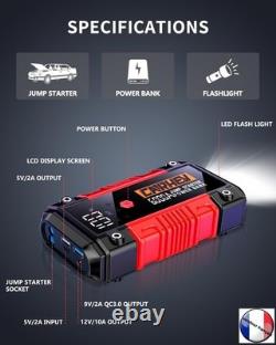 Car Battery Booster 6000A/26800mAh Car Jump Starter 10L Gasoline/10L Diesel