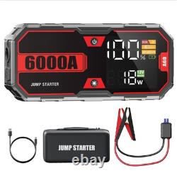 Car Battery Starter Booster 6000A Portable 12V USB LED Case