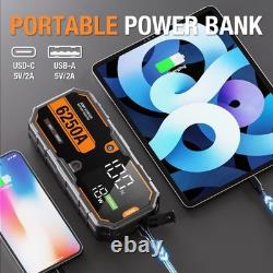 Car Battery Starter Booster 6000A Portable 12V USB LED Case