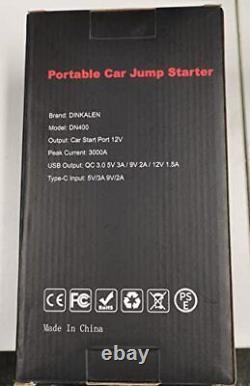 DINKALEN Car Battery Booster 23800mAh 3000A Portable Jump Starter Moto T