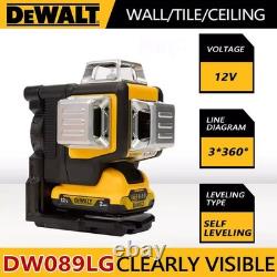 DeWalt DW089LG 12V Green Line 3 x 360 Laser Level + Charger + Battery