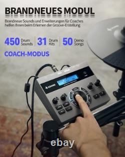 Donner DED-200X Electronic Drum Kit with 31 Kits, 450 Sounds & 50 Demos Gray