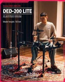 Donner DED-200 Lite Electronic Drum Set Course, Headphones, Seat