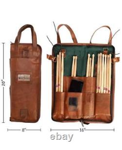 Drum Stick Bag Percussion Leather Drumstick Case Kit Holder Bandoulière New