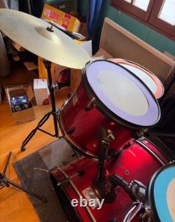 Drum kit, stool, practice kit, and music stand