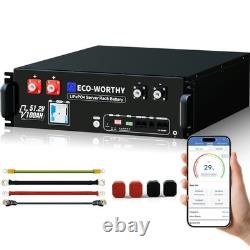 ECO-WORTHY 48V 100Ah LiFePO4 Battery Bluetooth 5.12 kWh Energy Storage