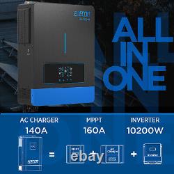 EDECOA 10200W Hybrid Inverter 48V 220V MPPT 160A 90-500V Battery-Free Operation