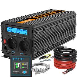 'EDECOA 12V to 220V Converter 3000W 6000W Inverter with LCD and 2 USB Ports'