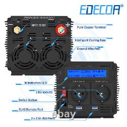 'EDECOA 12V to 220V Converter 3000W 6000W Inverter with LCD and 2 USB Ports'