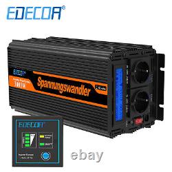 'EDECOA 12V to 220V Converter 3000W 6000W Inverter with LCD and 2 USB Ports'