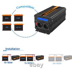 'EDECOA 12V to 220V Converter 3000W 6000W Inverter with LCD and 2 USB Ports'