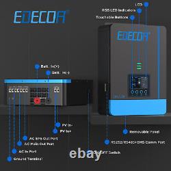EDECOA 3800W Hybrid Inverter 24V 220V MPPT 110A PV 55-450V Works Without Battery