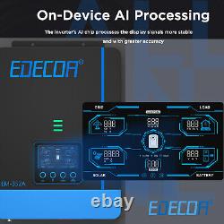 EDECOA 3800W Hybrid Inverter 24V 220V MPPT 110A PV 55-450V Works Without Battery