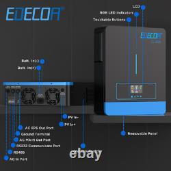 EDECOA 4200W Hybrid Inverter 24V 220V MPPT 120A PV60-500V Works Without Battery
