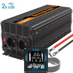 EDECOA Converter 12V 220V 230V Inverter 3000W with Remote Control