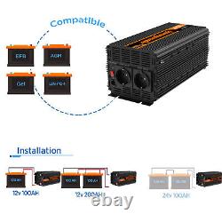 EDECOA Converter 12V 220V 230V Inverter 3000W with Remote Control