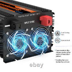 EDECOA Converter 3500W 12V 220V Pure Sine Wave Inverter LCD VR