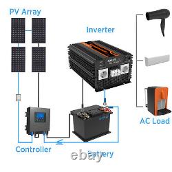 EDECOA Converter 3500W 12V 220V Pure Sine Wave Inverter LCD VR
