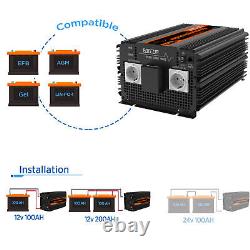 EDECOA Converter 3500W 12V 220V Pure Sine Wave Inverter LCD VR