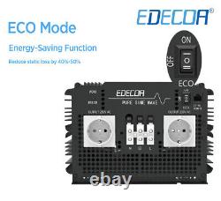 EDECOA Converter 3500W 12V 220V Pure Sine Wave Inverter LCD VR