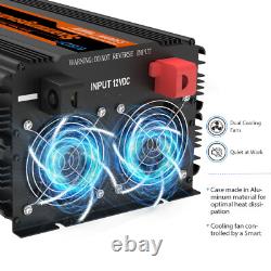 EDECOA Pure Sine Wave Converter 12V 220V Inverter 3500W Remote Control LCD