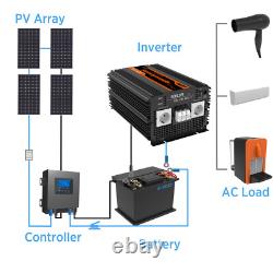 EDECOA Pure Sine Wave Converter 12V 220V Inverter 3500W Remote Control LCD