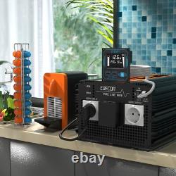 EDECOA Pure Sine Wave Converter 12V 220V Inverter 3500W Remote Control LCD