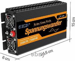 EDECOA Pure Sine Wave Inverter 1000W 12V 220V USB Transformer