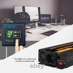 EDECOA Pure Sine Wave Inverter 1000W 12V 220V USB Transformer
