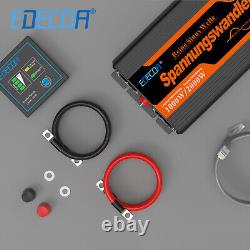EDECOA Pure Sine Wave Inverter 1000W 12V 220V USB Transformer