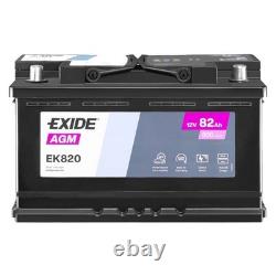 EXIDE EK820 12V 82Ah 800A B13 AGM Starter Battery