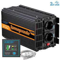 Edecoa Converter 12v 220v 2000w 4000w Inverter Remote Control 5v 2.1a Usb