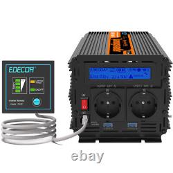 Edecoa Pure Sine Converter 12v 220v Inverter 1500w 3000w LCD Inverter