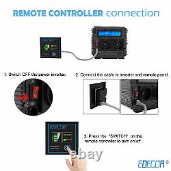 Edecoa Pure Sine Converter 12v 220v Inverter 1500w 3000w LCD Inverter