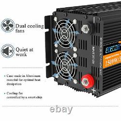 Edecoa Pure Sine Converter 12v 220v Inverter 1500w 3000w LCD Inverter