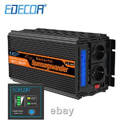 Edecoa Pure Sinus Converter 24v 220v 1500with3000w Transformer LCD Transformer