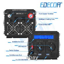 Edecoa Pure Sinus Converter 24v 220v 1500with3000w Transformer LCD Transformer