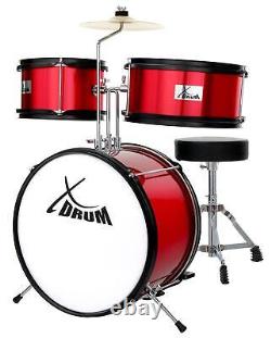 Educational Children's Acoustic Drum Kit Set with Stool, Drumsticks, and Pedal