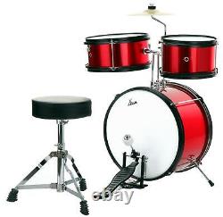 Educational Children's Acoustic Drum Kit Set with Stool, Drumsticks, and Pedal