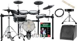 Electronic Drum Kit 9 Mesh Pads 720 Sounds USB MIDI + Stool Speaker