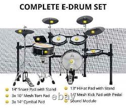 Electronic Drum Kit 9 Mesh Pads 720 Sounds USB MIDI with Stool and Headphones