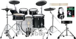 Electronic Drum Kit 9 Wooden Pads USB MIDI 720 Sounds Stool Headphones Set