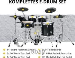 Electronic Drum Kit 9 Wooden Pads USB MIDI 720 Sounds Stool Headphones Set