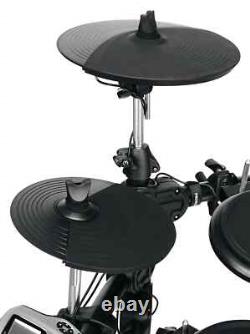Electronic Percussion Drum Set E-Drum Kit Sound Module Pedal Black Rack