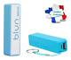 External Keychain Power Bank Micro Usb Universal 2600 Mah (blue)