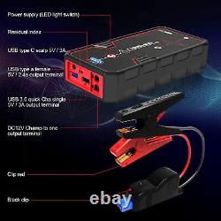 FNNEMGE Booster Battery 2500A Peak 24800mAh 12V Wireless Charging Jump Starter