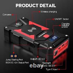 FNNEMGE Booster Battery 5000A Peak 24800mAh 12V Jump Starter up to Everything