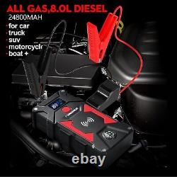 FNNEMGE Booster Battery 5000A Peak 24800mAh 12V Jump Starter up to Everything